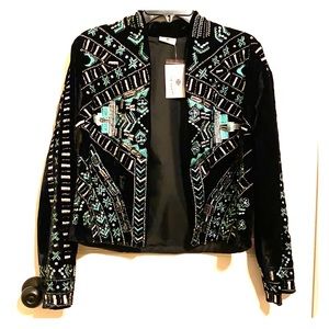 Crazy train velvet beaded jacket